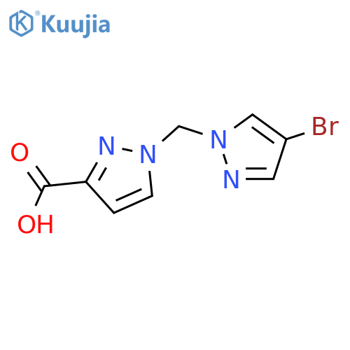 1-[(4-bromo-1H-pyrazol-1-yl)methyl]-1H-pyrazole-3-carboxylic acid structure