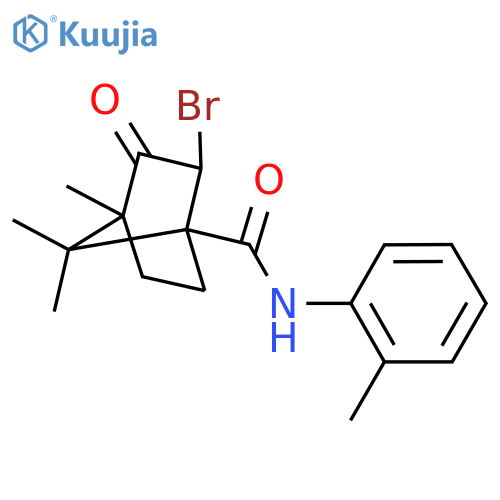 2-bromo-4,7,7-trimethyl-N-(2-methylphenyl)-3-oxobicyclo[2.2.1]heptane-1-carboxamide structure
