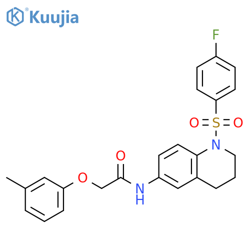 N-[1-(4-fluorobenzenesulfonyl)-1,2,3,4-tetrahydroquinolin-6-yl]-2-(3-methylphenoxy)acetamide structure