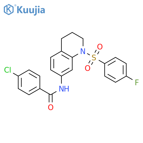 4-chloro-N-[1-(4-fluorobenzenesulfonyl)-1,2,3,4-tetrahydroquinolin-7-yl]benzamide structure