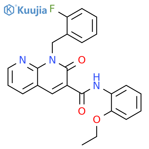 N-(2-ethoxyphenyl)-1-[(2-fluorophenyl)methyl]-2-oxo-1,2-dihydro-1,8-naphthyridine-3-carboxamide structure