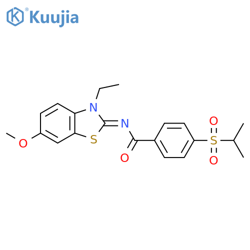 N-(3-ethyl-6-methoxy-2,3-dihydro-1,3-benzothiazol-2-ylidene)-4-(propane-2-sulfonyl)benzamide structure