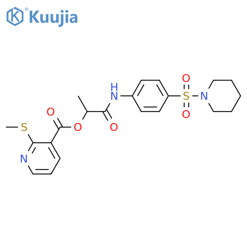 1-Methyl-2-oxo-2-[[4-(1-piperidinylsulfonyl)phenyl]amino]ethyl 2-(methylthio)-3-pyridinecarboxylate structure