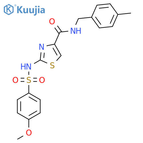2-(4-methoxybenzenesulfonamido)-N-[(4-methylphenyl)methyl]-1,3-thiazole-4-carboxamide structure