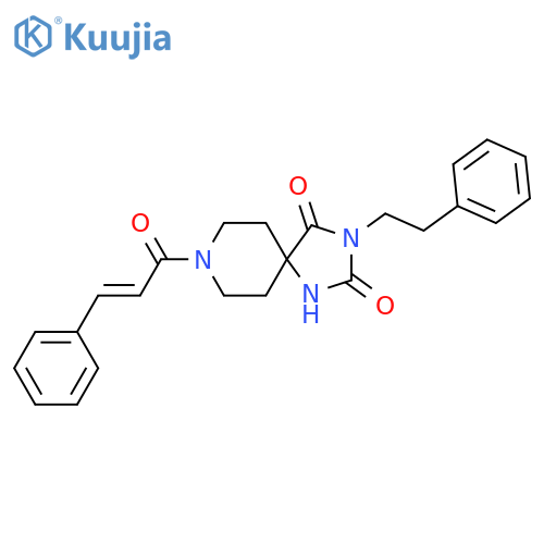 3-(2-phenylethyl)-8-[(2E)-3-phenylprop-2-enoyl]-1,3,8-triazaspiro[4.5]decane-2,4-dione structure