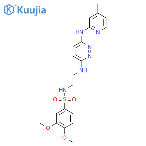 3,4-dimethoxy-N-[2-({6-[(4-methylpyridin-2-yl)amino]pyridazin-3-yl}amino)ethyl]benzene-1-sulfonamide structure