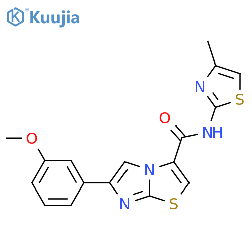 6-(3-methoxyphenyl)-N-(4-methyl-1,3-thiazol-2-yl)imidazo[2,1-b][1,3]thiazole-3-carboxamide structure