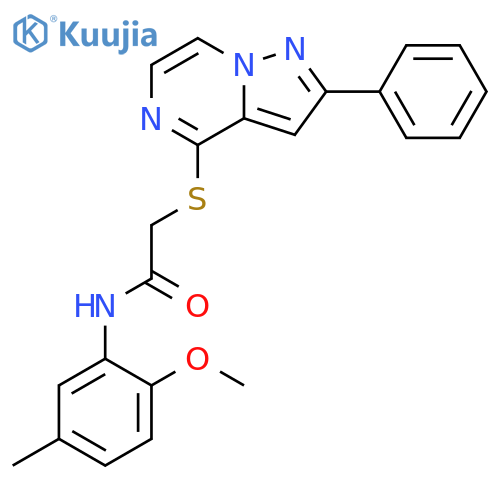 N-(2-methoxy-5-methylphenyl)-2-({2-phenylpyrazolo[1,5-a]pyrazin-4-yl}sulfanyl)acetamide structure
