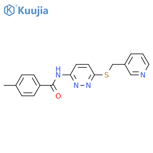 4-methyl-N-(6-{[(pyridin-3-yl)methyl]sulfanyl}pyridazin-3-yl)benzamide structure
