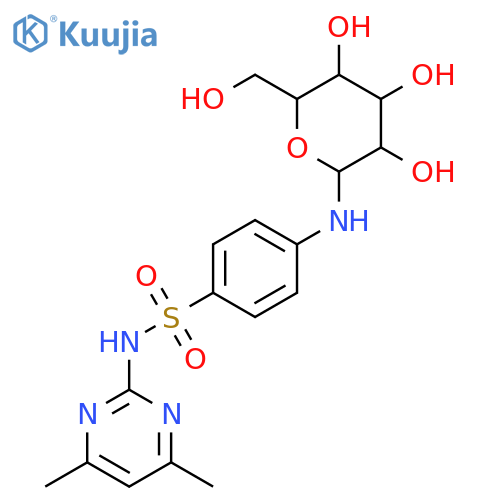 Benzenesulfonamide,N-(4,6-dimethyl-2-pyrimidinyl)-4-(D-glucopyranosylamino)- structure
