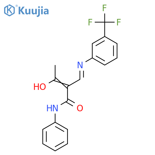 (Z)-2-Acetyl-N-phenyl-3-3-(trifluoromethyl)anilino-2-propenamide structure