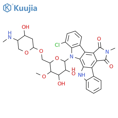 5H-Indolo[2,3-a]pyrrolo[3,4-c]carbazole-5,7(6H)-dione,1-chloro-13-[6-O-[2,4-dideoxy-4-(methylamino)-a-L-threo-pentopyranosyl]-4-O-methyl-b-D-glucopyranosyl]-12,13-dihydro-6-methyl- structure