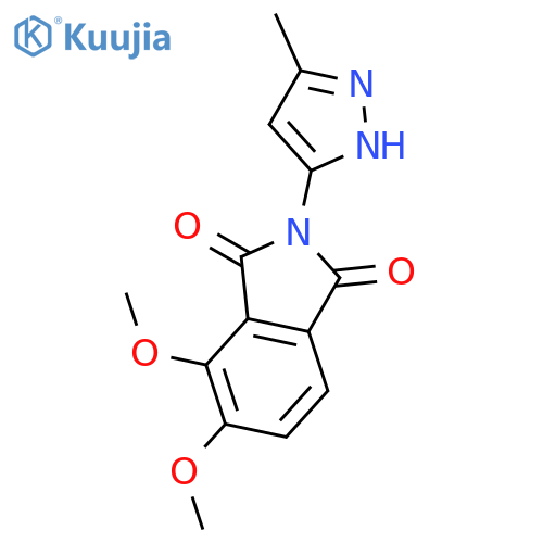 4,5-dimethoxy-2-(5-methyl-1H-pyrazol-3-yl)-2,3-dihydro-1H-isoindole-1,3-dione structure