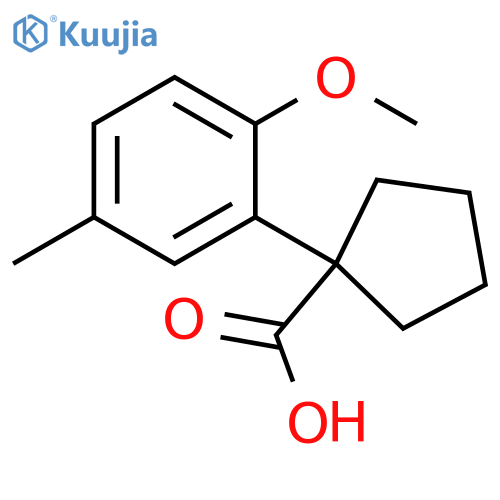 1-(2-methoxy-5-methylphenyl)cyclopentane-1-carboxylic acid structure