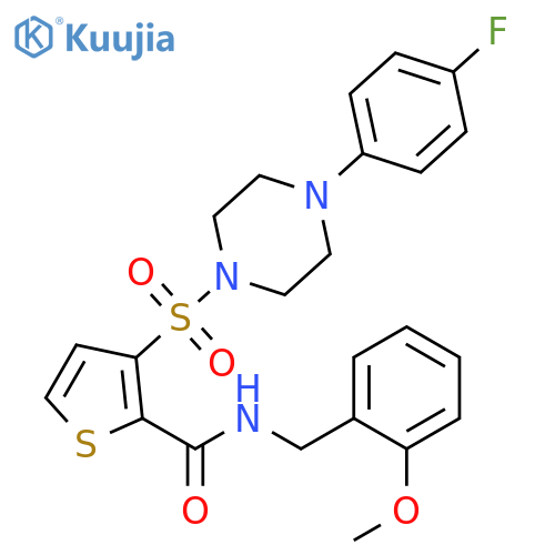 3-{[4-(4-fluorophenyl)piperazin-1-yl]sulfonyl}-N-[(2-methoxyphenyl)methyl]thiophene-2-carboxamide structure