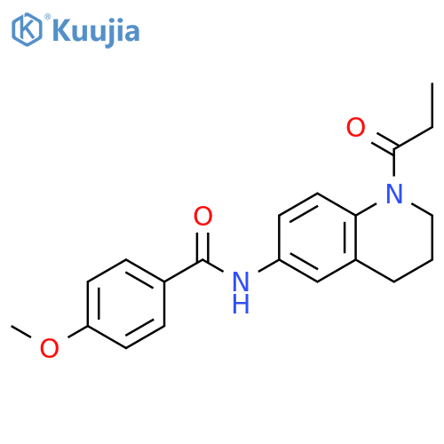 4-methoxy-N-(1-propanoyl-1,2,3,4-tetrahydroquinolin-6-yl)benzamide structure
