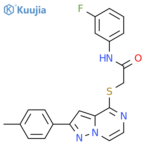N-(3-fluorophenyl)-2-{[2-(4-methylphenyl)pyrazolo[1,5-a]pyrazin-4-yl]sulfanyl}acetamide structure