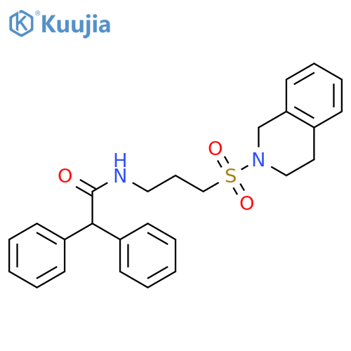 2,2-diphenyl-N-[3-(1,2,3,4-tetrahydroisoquinoline-2-sulfonyl)propyl]acetamide structure