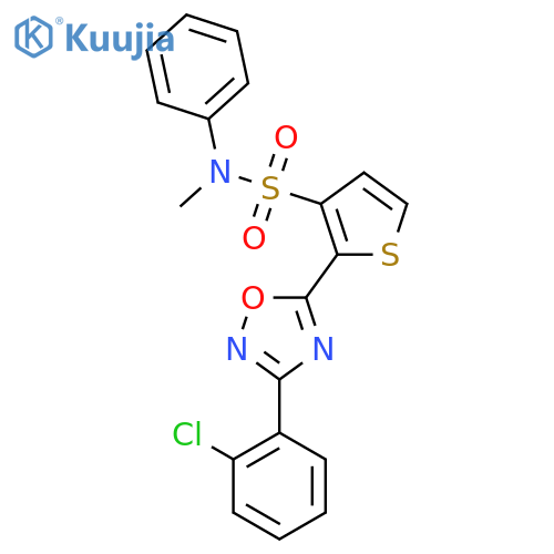 2-[3-(2-chlorophenyl)-1,2,4-oxadiazol-5-yl]-N-methyl-N-phenylthiophene-3-sulfonamide structure