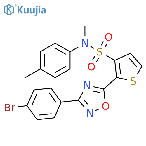 2-[3-(4-bromophenyl)-1,2,4-oxadiazol-5-yl]-N-methyl-N-(4-methylphenyl)thiophene-3-sulfonamide structure