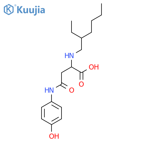 2-[(2-ethylhexyl)amino]-3-[(4-hydroxyphenyl)carbamoyl]propanoic acid structure