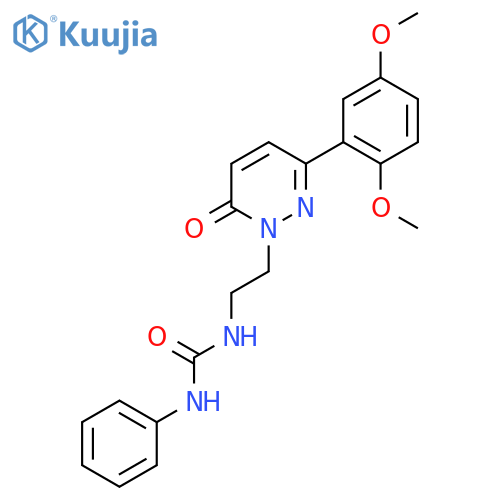 3-{2-[3-(2,5-dimethoxyphenyl)-6-oxo-1,6-dihydropyridazin-1-yl]ethyl}-1-phenylurea structure