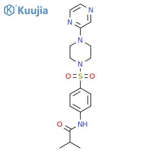 2-methyl-N-(4-{[4-(pyrazin-2-yl)piperazin-1-yl]sulfonyl}phenyl)propanamide structure