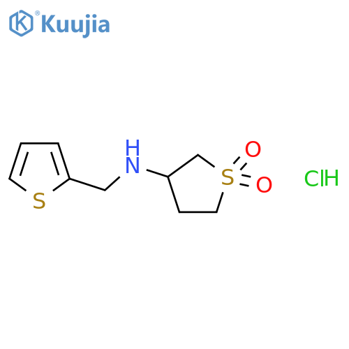 3-{[(thiophen-2-yl)methyl]amino}-1λ?-thiolane-1,1-dione hydrochloride structure