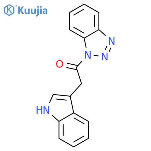 1-(1H-benzotriazol-1-yl)-2-(1H-indol-3-yl)ethanone structure