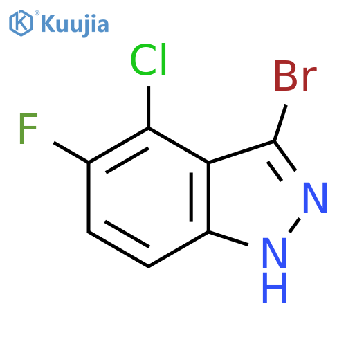 3-BroMo-4-chloro-5-fluoro-(1H)indazole structure