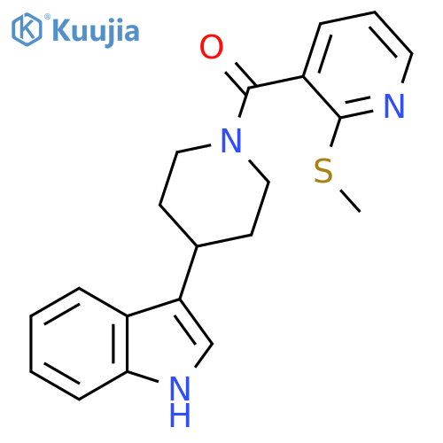 3-{1-[2-(methylsulfanyl)pyridine-3-carbonyl]piperidin-4-yl}-1H-indole structure