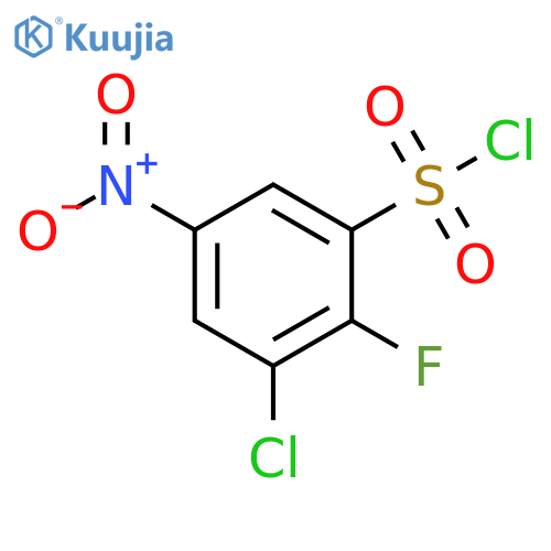3-chloro-2-fluoro-5-nitrobenzene-1-sulfonyl chloride structure