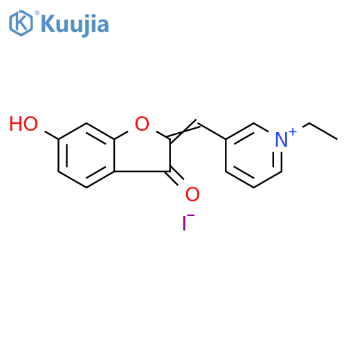 (2Z)-2-[(1-ethylpyridin-1-ium-3-yl)methylidene]-6-hydroxy-1-benzofuran-3-one iodide structure