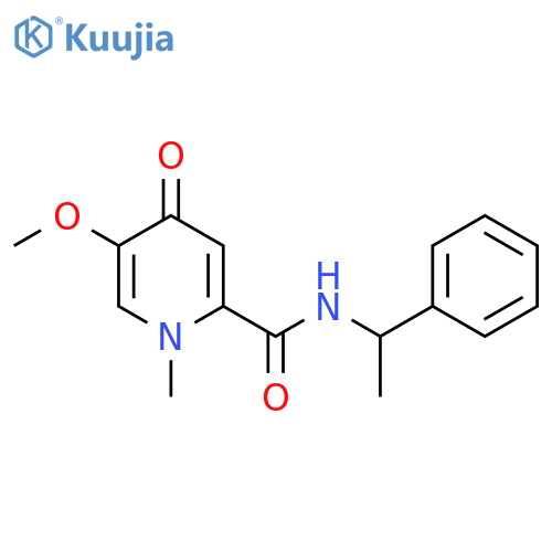 5-methoxy-1-methyl-4-oxo-N-(1-phenylethyl)-1,4-dihydropyridine-2-carboxamide structure
