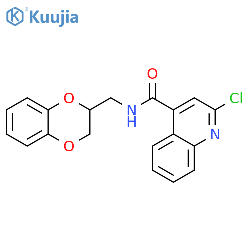 4-Quinolinecarboxamide, 2-chloro-N-[(2,3-dihydro-1,4-benzodioxin-2-yl)methyl]- structure