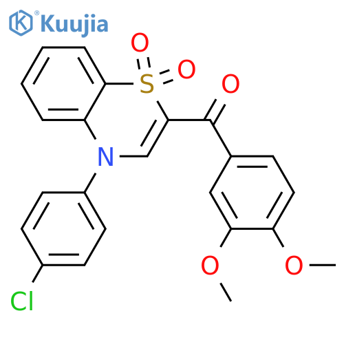 4-(4-chlorophenyl)-2-(3,4-dimethoxybenzoyl)-4H-1lambda6,4-benzothiazine-1,1-dione structure