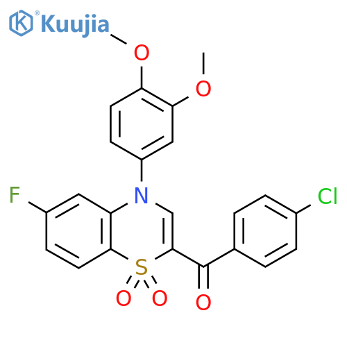 2-(4-chlorobenzoyl)-4-(3,4-dimethoxyphenyl)-6-fluoro-4H-1lambda6,4-benzothiazine-1,1-dione structure