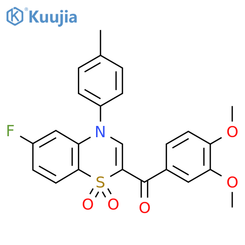 2-(3,4-dimethoxybenzoyl)-6-fluoro-4-(4-methylphenyl)-4H-1lambda6,4-benzothiazine-1,1-dione structure