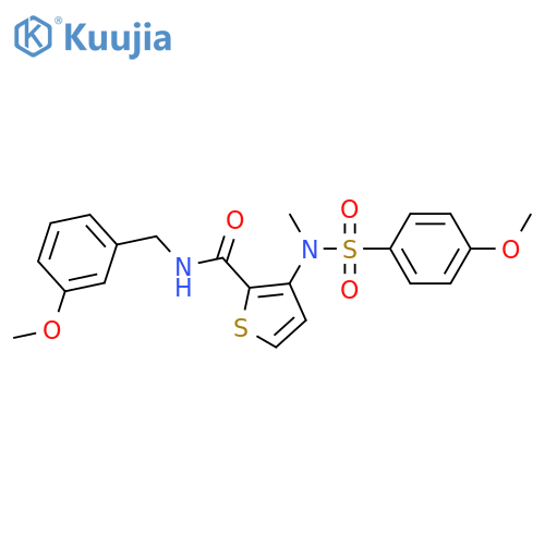N-[(3-methoxyphenyl)methyl]-3-(N-methyl4-methoxybenzenesulfonamido)thiophene-2-carboxamide structure