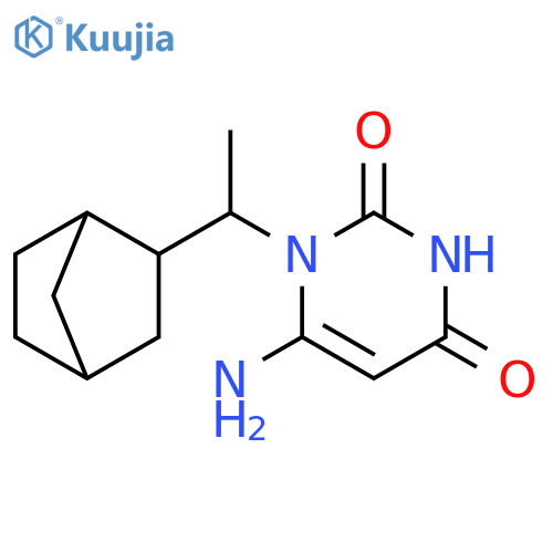 6-amino-1-(1-{bicyclo[2.2.1]heptan-2-yl}ethyl)-1,2,3,4-tetrahydropyrimidine-2,4-dione structure