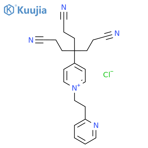 4-[3-Cyano-1,1-bis-(2-cyano-ethyl)-propyl]-1-(2-pyridin-2-yl-ethyl)-pyridinium chloride structure