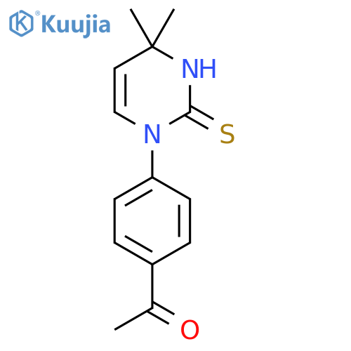 1-[4-(2-Mercapto-4,4-dimethylpyrimidin-1(4H)-yl)phenyl]ethanone structure