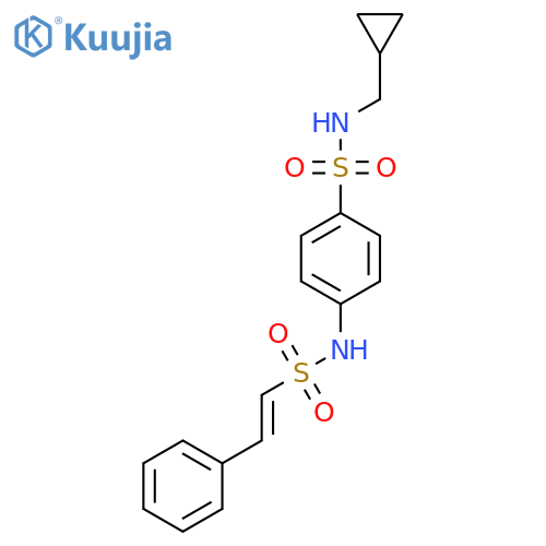 N-(cyclopropylmethyl)-4-(2-phenylethenesulfonamido)benzene-1-sulfonamide structure