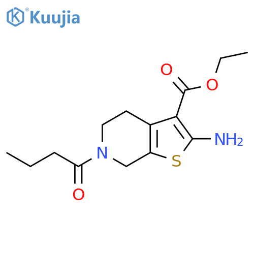 Ethyl 2-amino-6-butanoyl-4H,5H,6H,7H-thieno[2,3-c]pyridine-3-carboxylate structure
