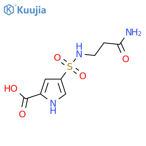 4-[(3-amino-3-oxopropyl)sulfamoyl]-1H-pyrrole-2-carboxylic acid structure