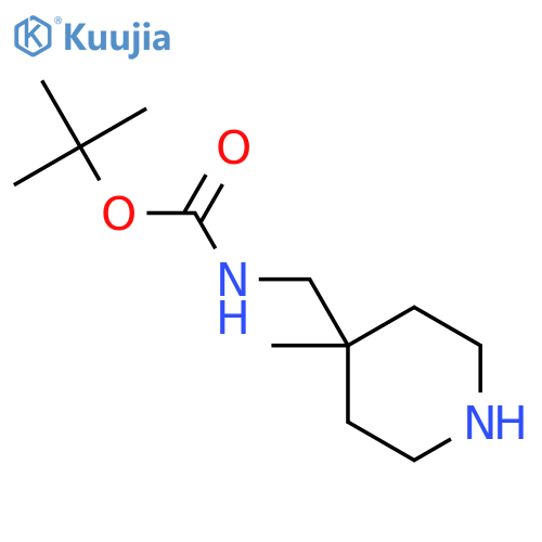 Tert-butyl N-[(4-methylpiperidin-4-yl)methyl]carbamate structure