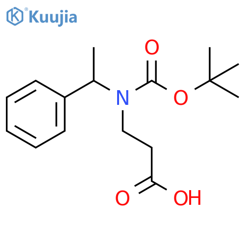3-{[(t-Butoxy)carbonyl](1-phenylethyl)amino}propanoic acid structure