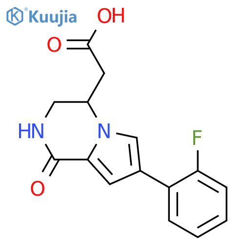 7-(2-Fluorophenyl)-1,2,3,4-tetrahydro-1-oxo-pyrrolo1,2-apyrazine-4-acetic Acid structure