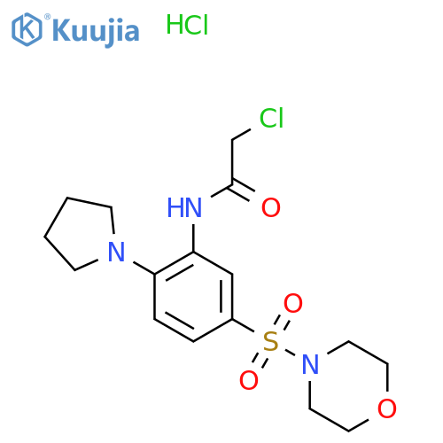 2-chloro-N-5-(morpholine-4-sulfonyl)-2-(pyrrolidin-1-yl)phenylacetamide hydrochloride structure