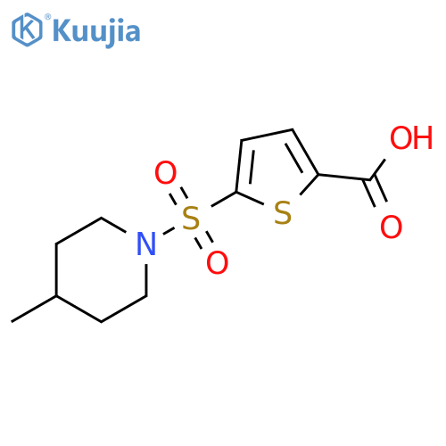 5-[(4-methylpiperidin-1-yl)sulfonyl]thiophene-2-carboxylic acid structure